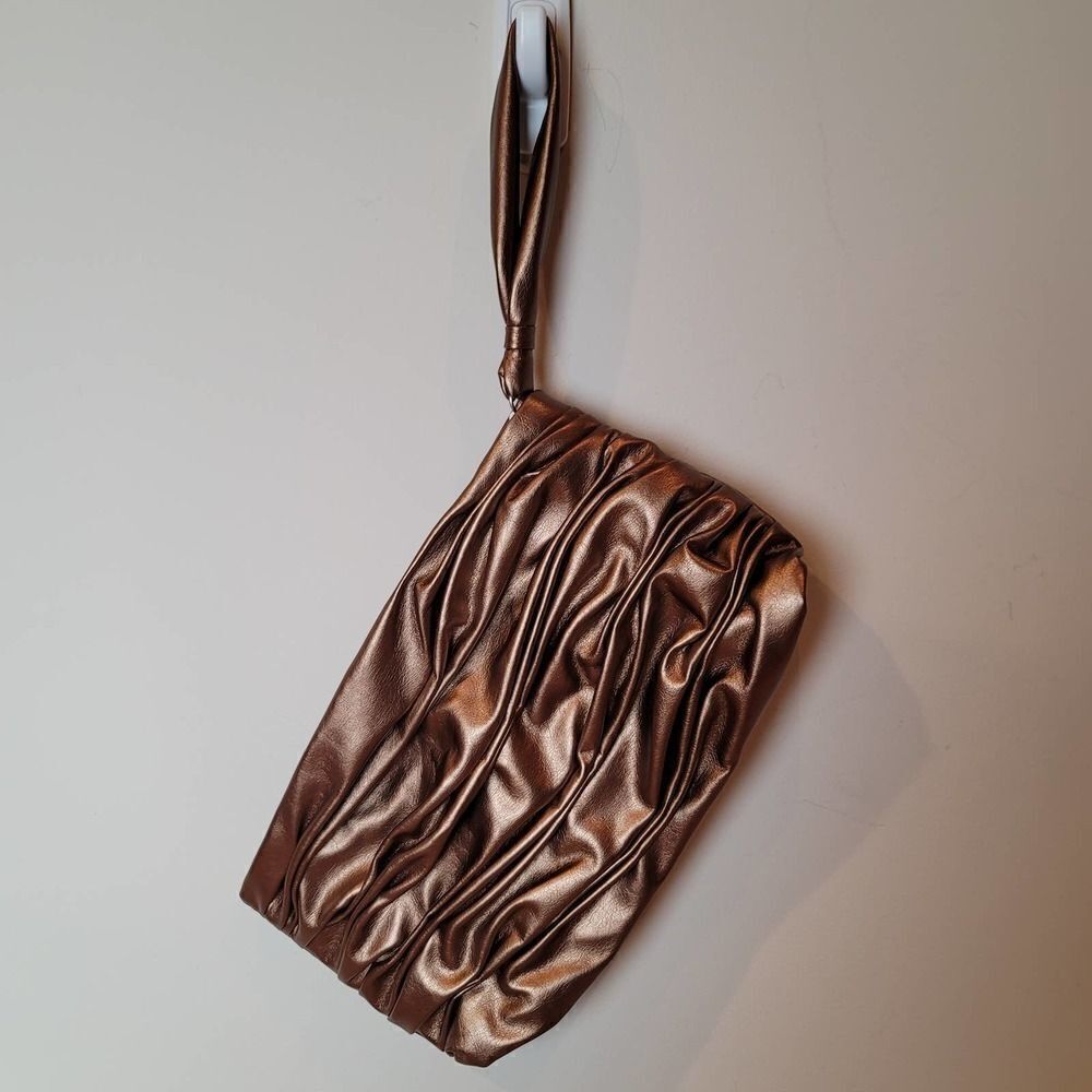 Women's HOBO Bronze Wristlet Clutch waver pattern